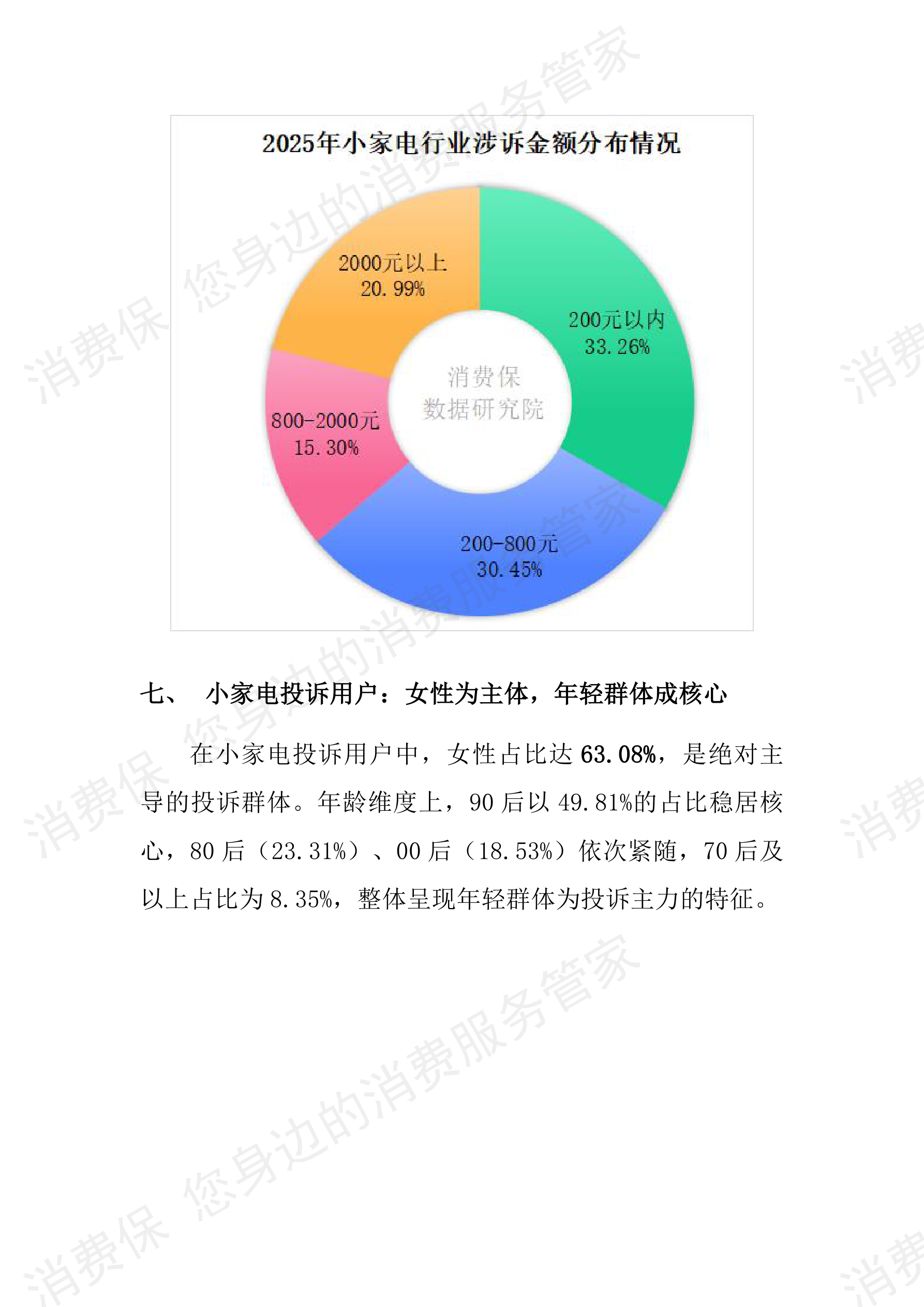 2025年度小家电投诉数据分析报告