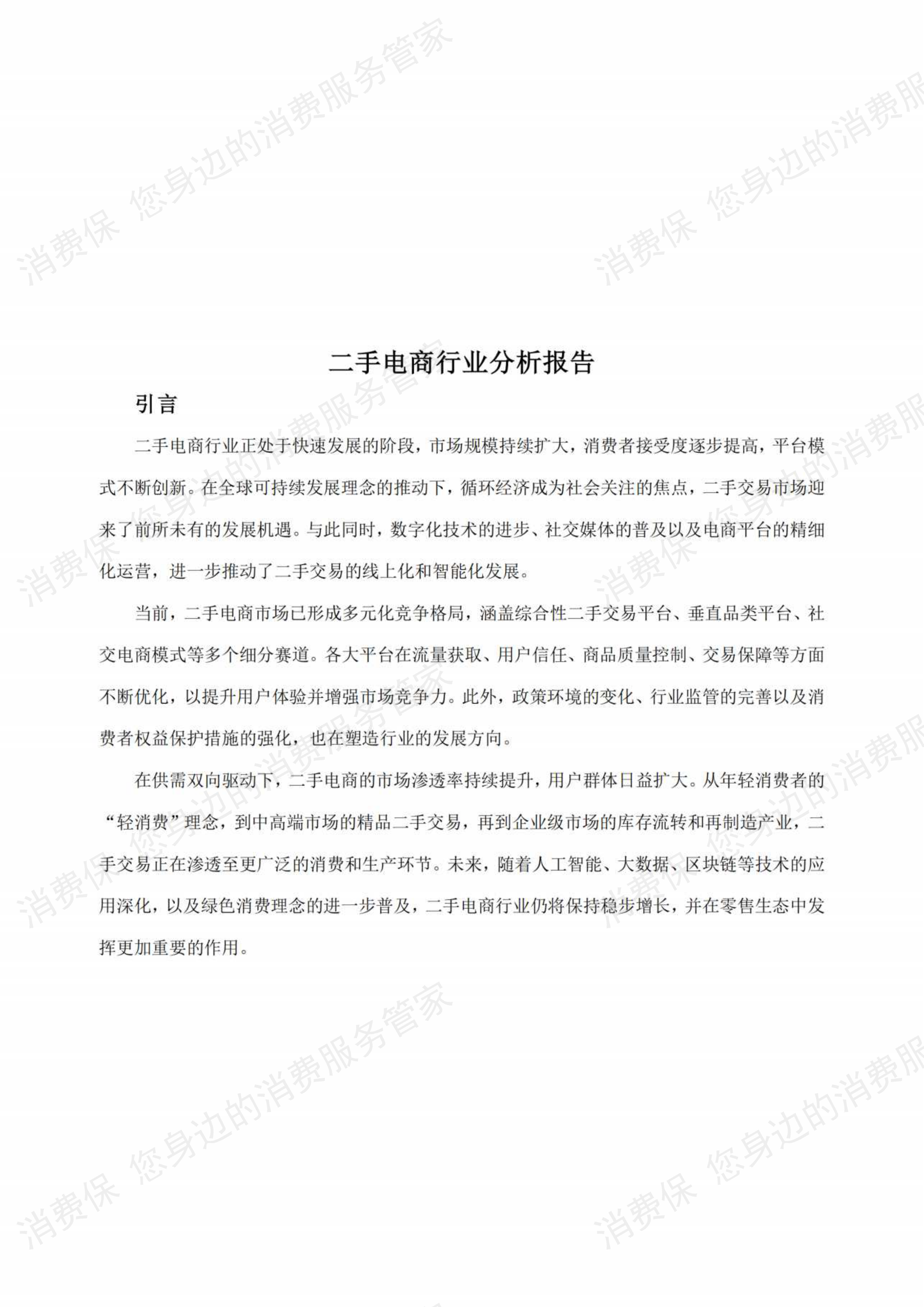 二手电商行业研究报告